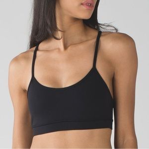 Lululemon Athletica Flow Y IV Sweat Wicking Luon Sports Bra Black Yoga